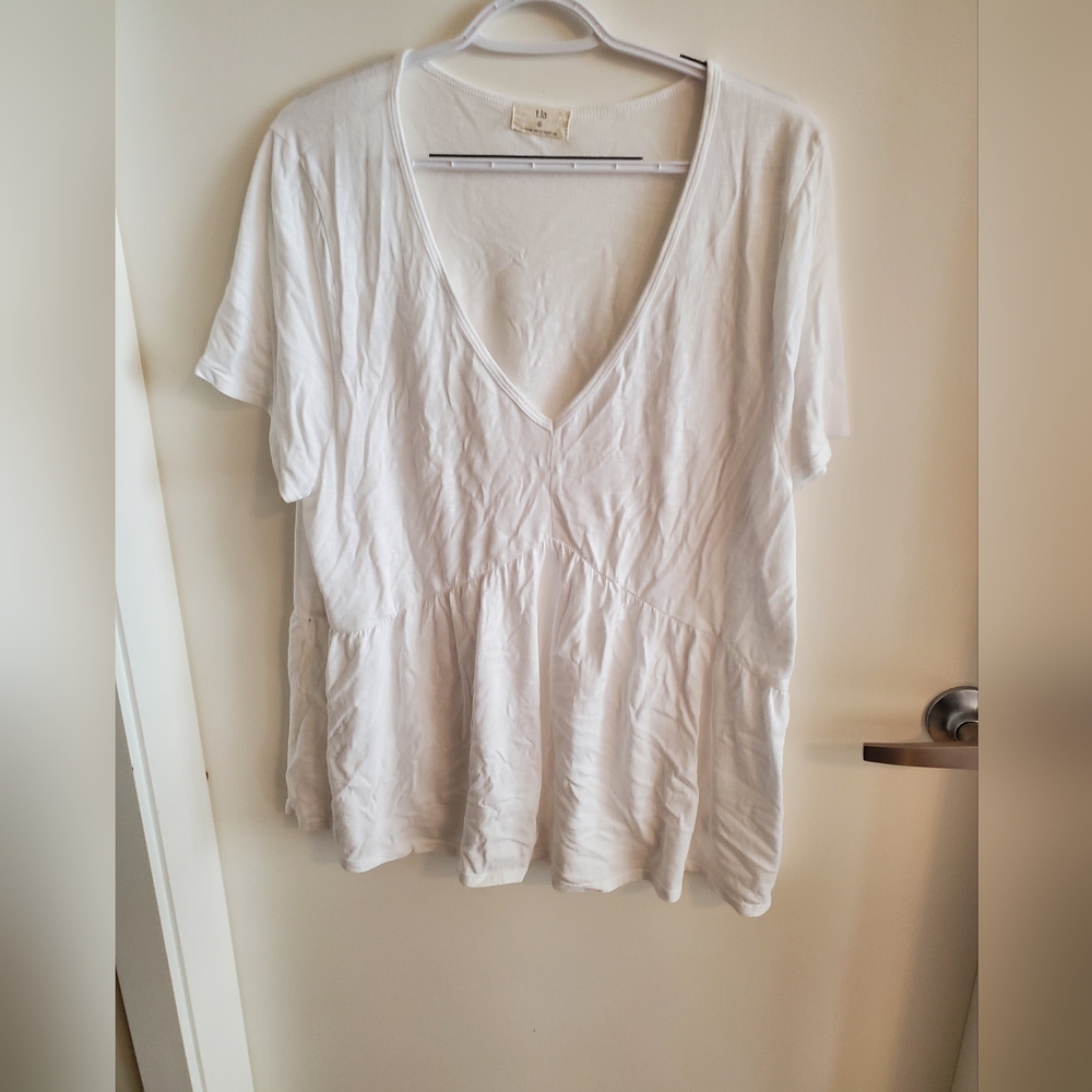 T.la V Neck Babydoll Tee